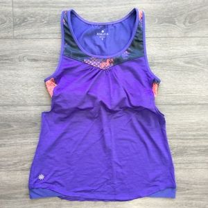 Athleta Supercharge Electro Vibrant Purple Tank Top Size Small Built in Bra